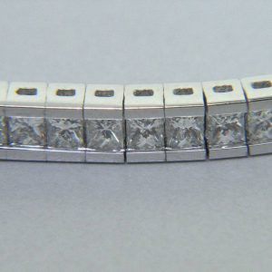 18K Princess Cut Diamond Eternity Bracelet