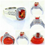 Sunset Collection Orange Sapphire and Diamond Ring