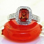 Sunset Collection Orange Sapphire and Diamond Ring