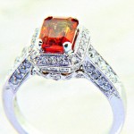 Sunset Collection Orange Sapphire and Diamond Ring