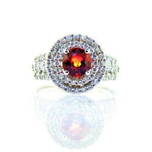 Sunset Collection Orange Sapphire and Diamond Ring