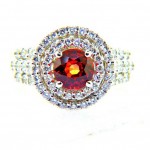 Sunset Collection Orange Sapphire and Diamond Ring