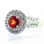 Sunset Collection Orange Sapphire and Diamond Ring