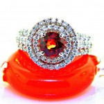 Sunset Collection Orange Sapphire and Diamond Ring