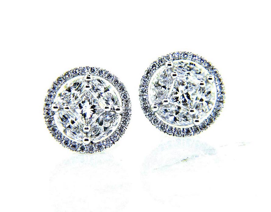 Las 18k Bling Diamond Stud Earrings Ll Pavorsky Las 18k Bling Diamond Stud Earrings