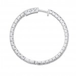 Ladies 14K "Inside/Out" Diamond Hoop Earrings 1.50ctw