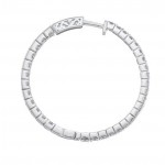 Ladies 14K "Inside/Out" Diamond Hoop Earrings 1.50ctw