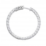 Ladies 14K "Inside/Out" Diamond Hoop Earrings 2.00ctw