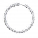 Ladies 14K "Inside/Out" Diamond Hoop Earrings 3.00ctw