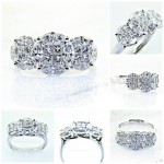Ladies 18K Radiance Collection "Three Stone Look" Diamond Ring
