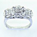 Ladies 18K Radiance Collection "Three Stone Look" Diamond Ring