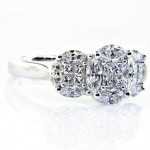 Ladies 18K Radiance Collection "Three Stone Look" Diamond Ring