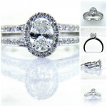 Ladies 18k Oval Diamond Engagement Ring