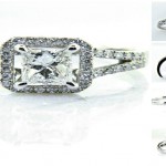 Ladies 18k Princess Cut Diamond Engagement Ring