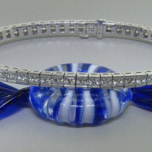 Ladies 18k Princess cut Diamond Eternity Bracelet