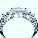 Ladies Nouveau Estates Platinum Radiant Diamond Engagement Ring