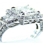 Ladies Nouveau Estates Platinum Radiant Diamond Engagement Ring