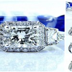 Ladies Nouveau Estates Platinum Radiant Diamond Engagement Ring