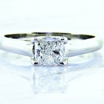 Ladies Platinum Radiant Cut Diamond Engagement Ring