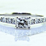 Ladies 18k Princess Cut Diamond Engagement Ring