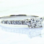 Ladies 18k Princess Cut Diamond Engagement Ring