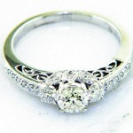 Ladies 18K Nouveau Estates Diamond Engagement Ring