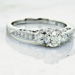 Ladies 18K Nouveau Estates Diamond Engagement Ring