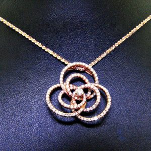 Very Unique Rose Gold Diamond Pendant