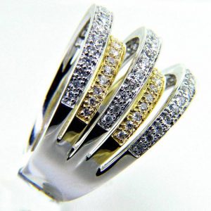 Ladies 18K Multi Band Diamond Anniversary