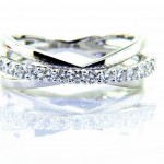 Ladies 18K CrisCross Diamond Anniversary