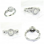 18k Braided Diamond Engagement Ring 1.23ctw