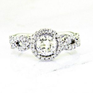 18k Braided Diamond Engagement Ring 1.23ctw