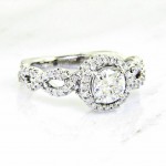 18k Braided Diamond Engagement Ring 1.23ctw