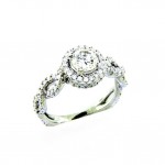 18k Braided Diamond Engagement Ring 1.23ctw