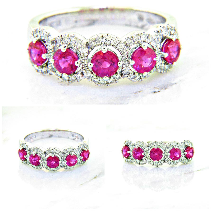 18K Ruby and Diamond Band