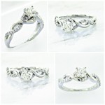 18k Braided Diamond Engagement Ring 0.73ctw