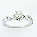 18k Braided Diamond Engagement Ring 0.73ctw