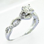 18k Braided Diamond Engagement Ring 0.73ctw