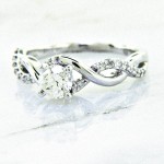 18k Braided Diamond Engagement Ring 0.73ctw