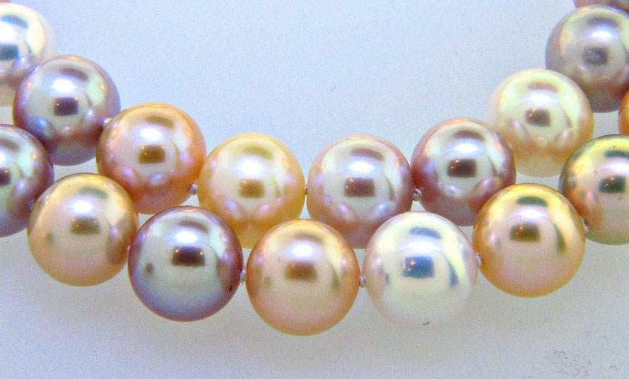 Classic Double strand Mutli-Color Pastel Pearl Necklace Classic Double strand Mutli-Color Pastel Pearl Necklace