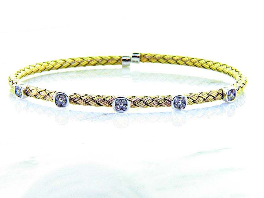 Color Blossom Cuff Yellow Gold, White Gold And PavÃ© Diamond - Categories