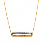 Diamond Oval Bar Necklace