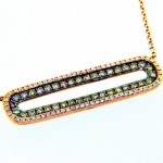 Diamond Oval Bar Necklace