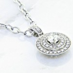 Nouveau Estates Style Double Halo Diamond Pendant