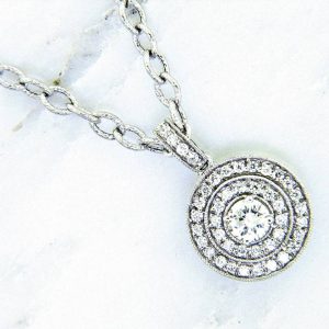 Nouveau Estates Style Double Halo Diamond Pendant