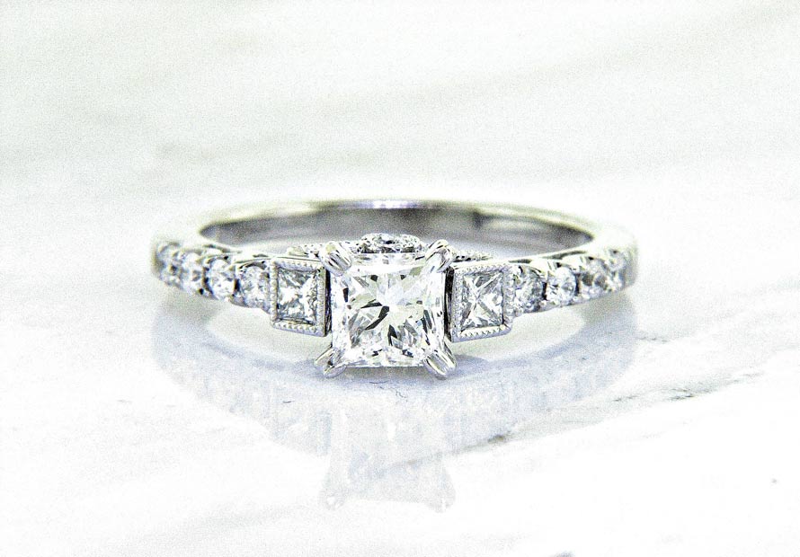 Nouveau Estates Princess Cut Diamond Engagement Ring