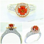 Sunset Collection Orange Sapphire And Diamond Ring