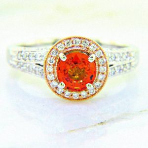 Sunset Collection Orange Sapphire And Diamond Ring