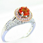 Sunset Collection Orange Sapphire And Diamond Ring