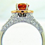 Sunset Collection Orange Sapphire And Diamond Ring